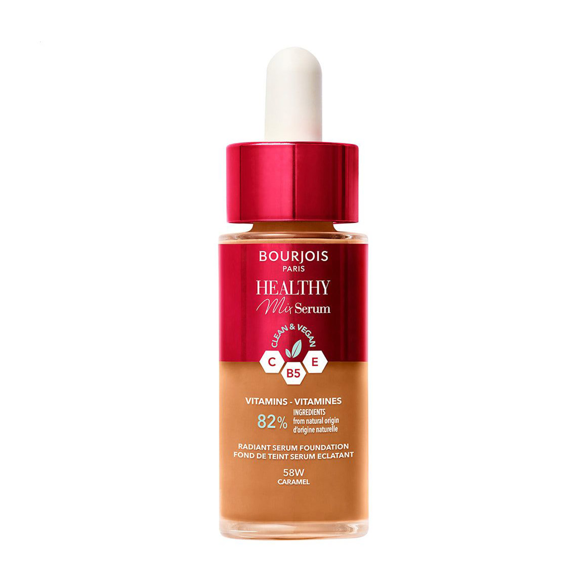 Тональна основа для обличчя Bourjois Healthy Mix Serum Foundation 58W Caramel, 30 мл